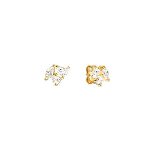 Nomination Colour Wave Gold Tone 3-CZ Stud Earrings 149887/020