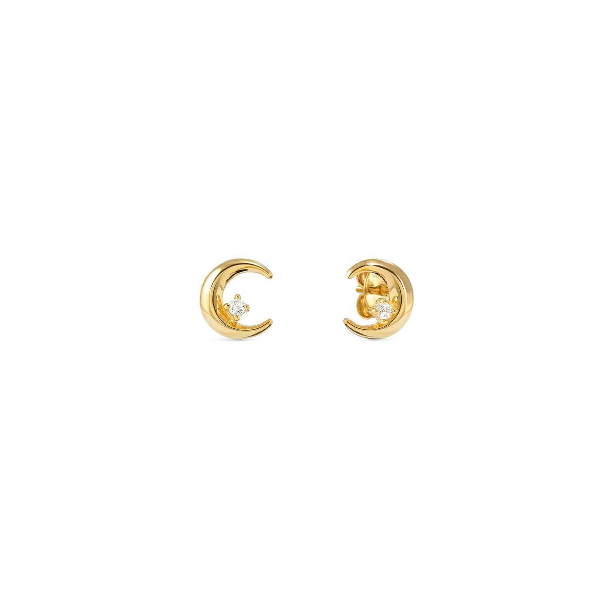 Nomination Dream Beats Gold Tone CZ Moon Earrings 242603/023