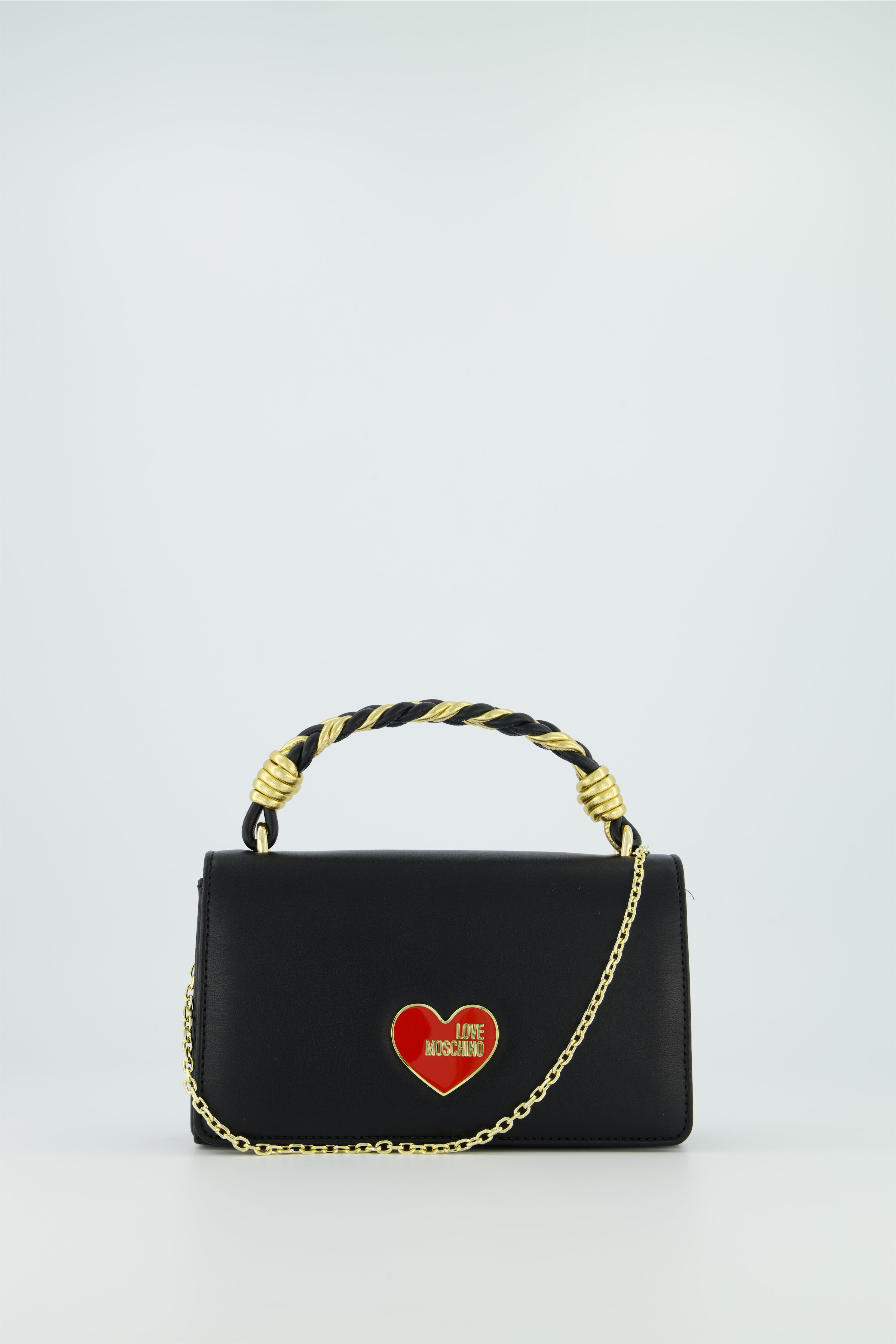 Women's Love Moschino Black Structured Shoulder Bag