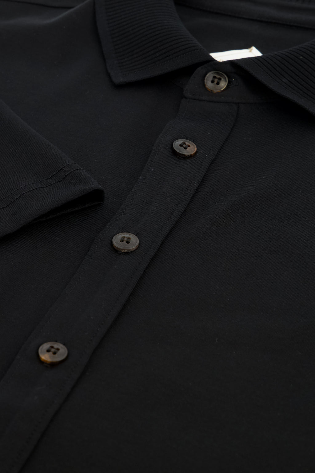 Men's Pal Zileri Mercerised Black Full Button Up Polo Shirt - image 4