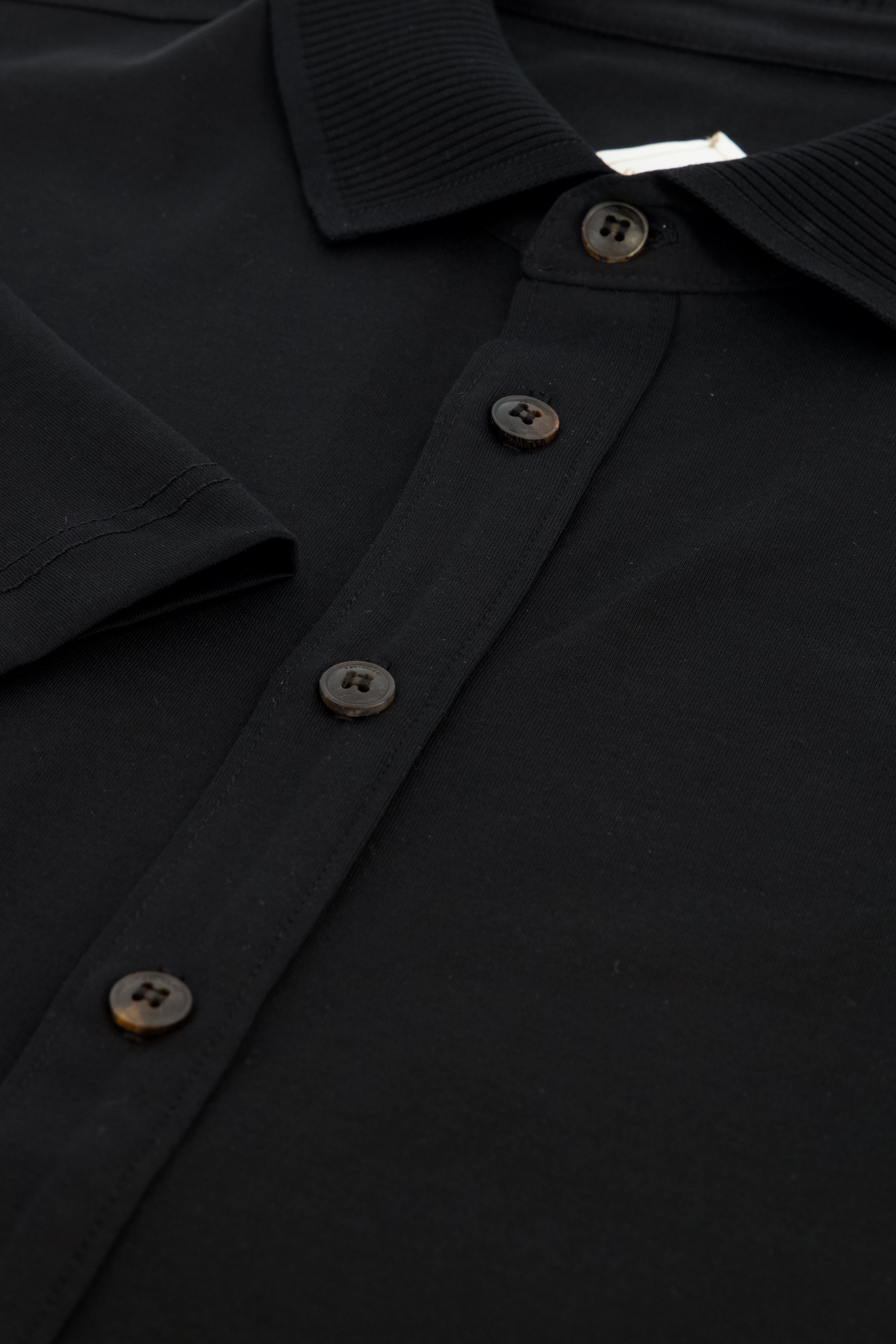 Men's Pal Zileri Mercerised Black Full Button Up Polo Shirt - image 4
