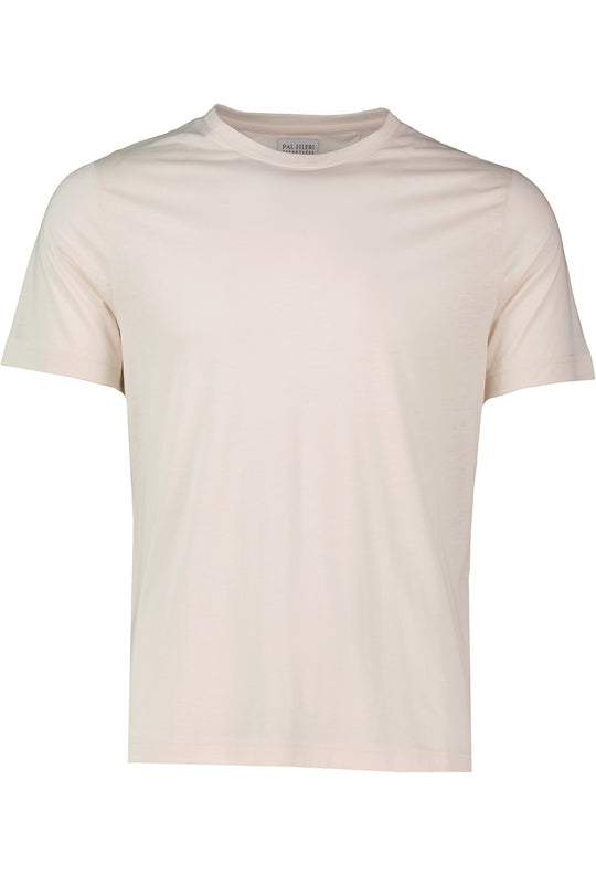 Men's Pal Zileri Beige Lyocell Mix Crew Neck T Shirt