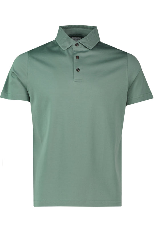 Men's Pal Zileri Teal Mercerised Cotton 3 Button Polo Shirt