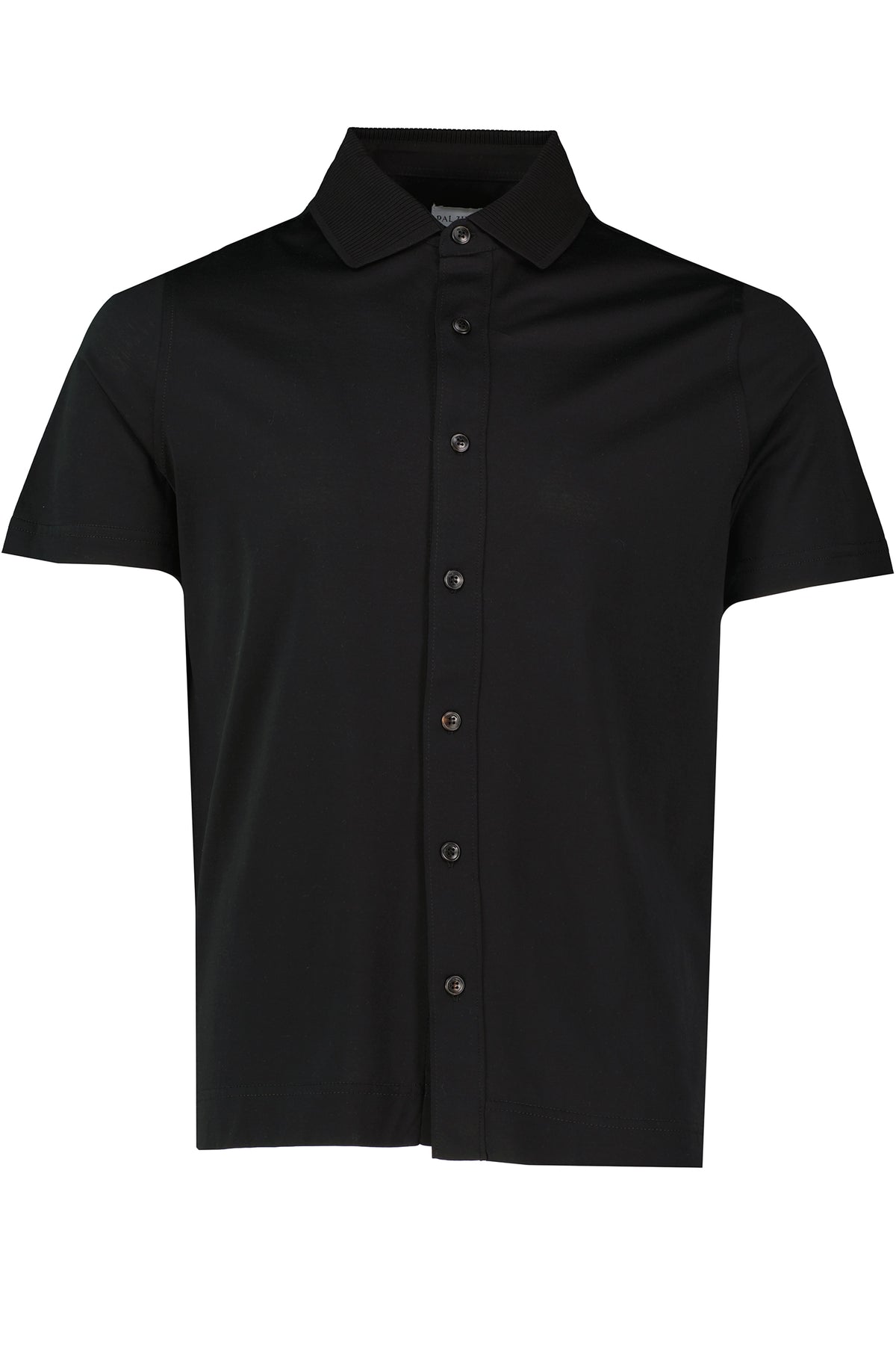 Men's Pal Zileri Mercerised Dark Grey Full Button Up Polo Shirt