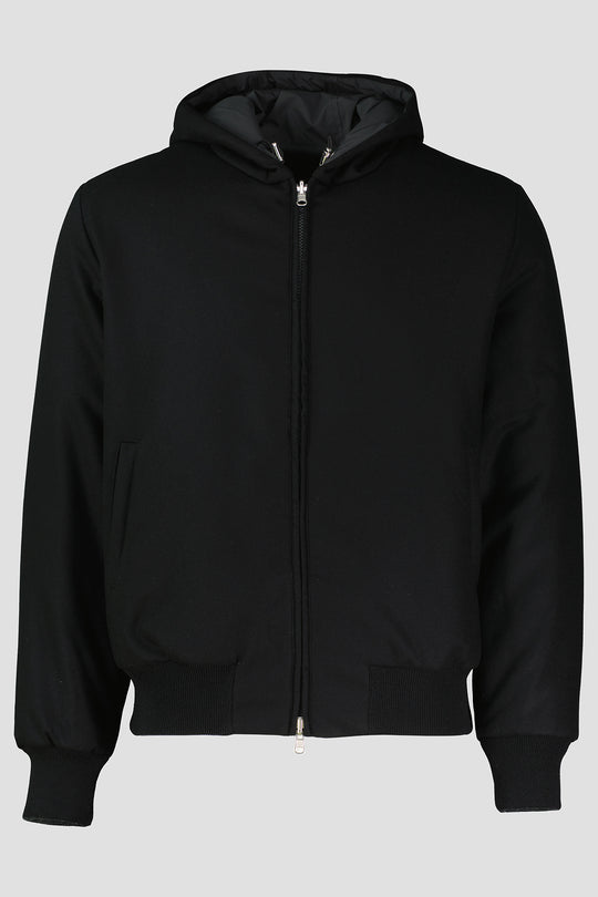 Men's Gran Sasso Black/Grey Zip Up Hooded Reversible Jacket