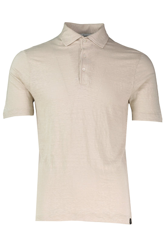 Men's Gran Sasso Beige Short Sleeve Sleeve Linen Polo Shirt