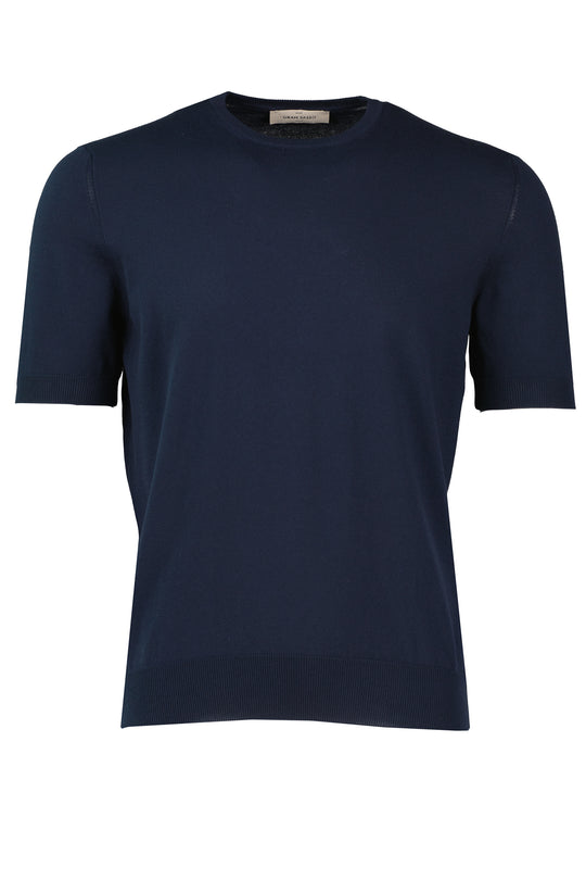 Men's Gran Sasso Navy Crew Neck Knitted T Shirt