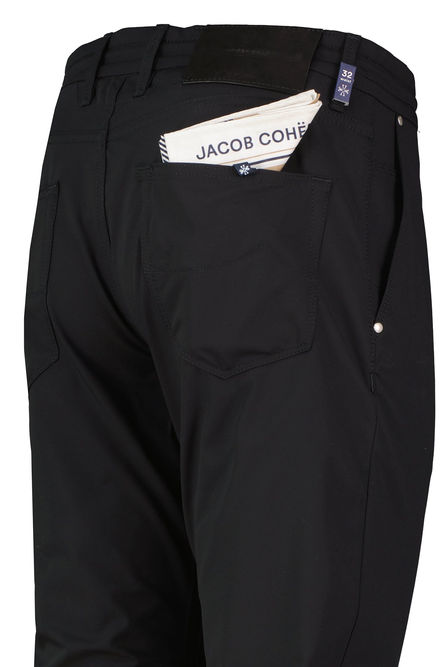 Mens Jacob Cohen Pharrell Active Relaxed Carrot Black Technical Pants