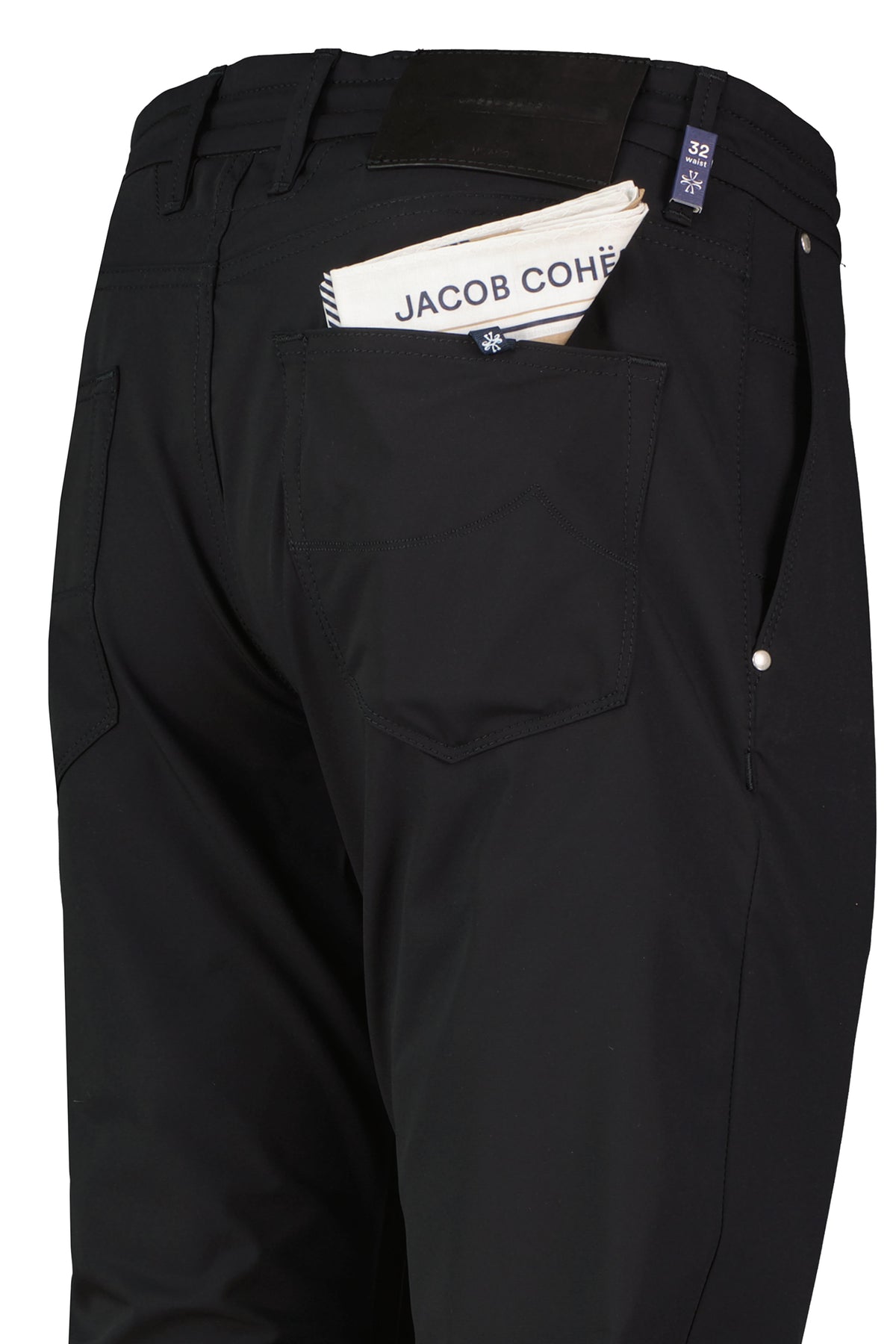 Mens Jacob Cohen Pharrell Active Relaxed Carrot Black Technical Pants