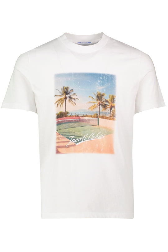 Men's Jacob Cohen White Graphic Logo T Shirt