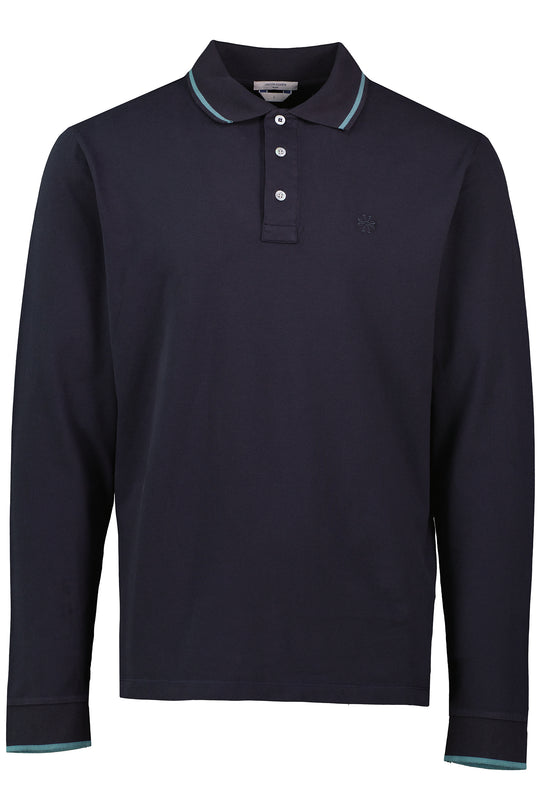 Mens Jacob Cohen Navy Blue Long Sleeve Polo Shirt