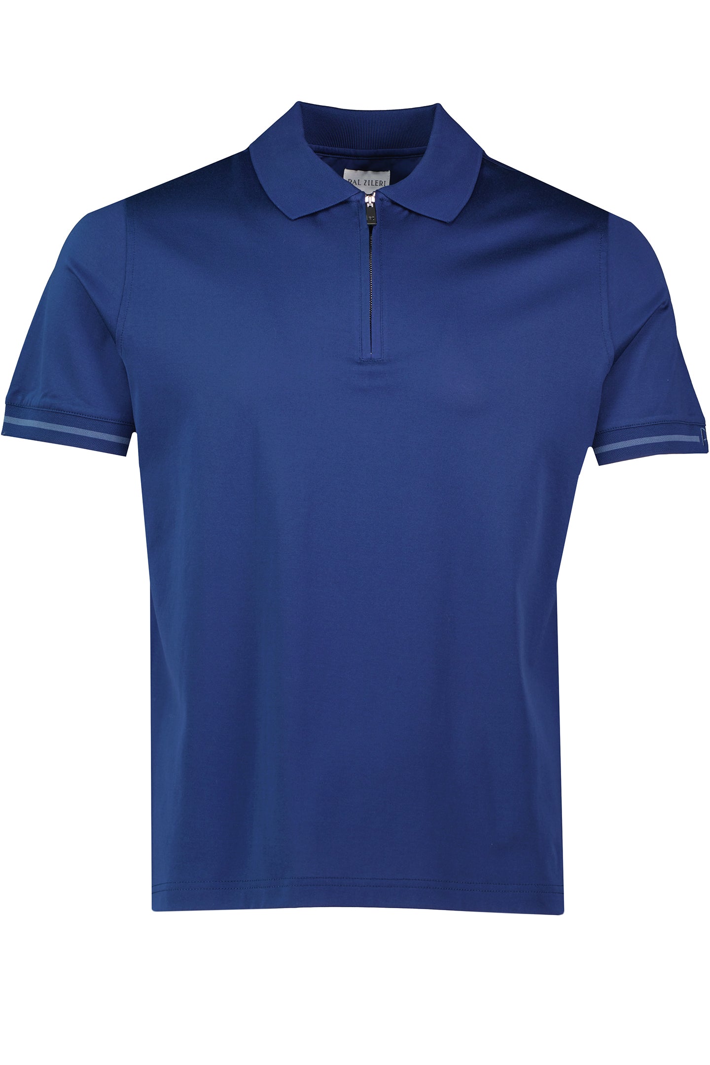 Men's Pal Zileri Blue Mercerised 1/4 Zip Polo Shirt