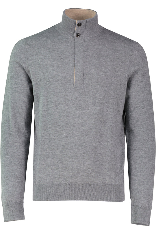 Men's Pal Zileri Grey 1/4 Zip Knitted Jumper