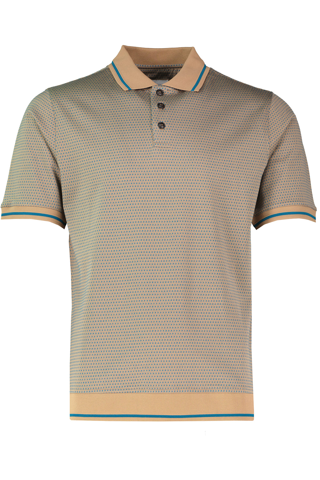 Men's Pal Zileri Light Brown 3 Button Mercerised Polo Shirt — view 2
