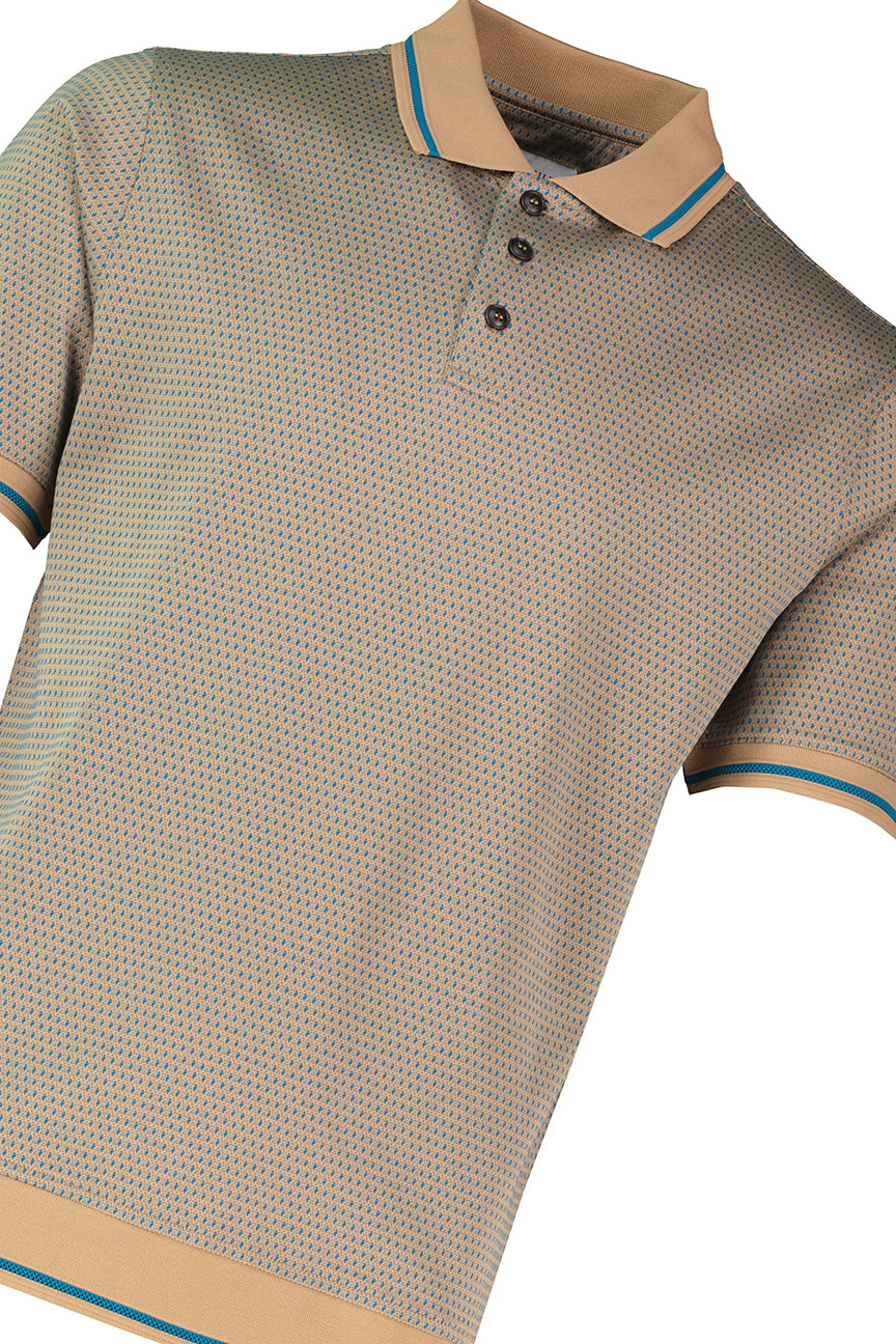 Men's Pal Zileri Light Brown 3 Button Mercerised Polo Shirt — view 4
