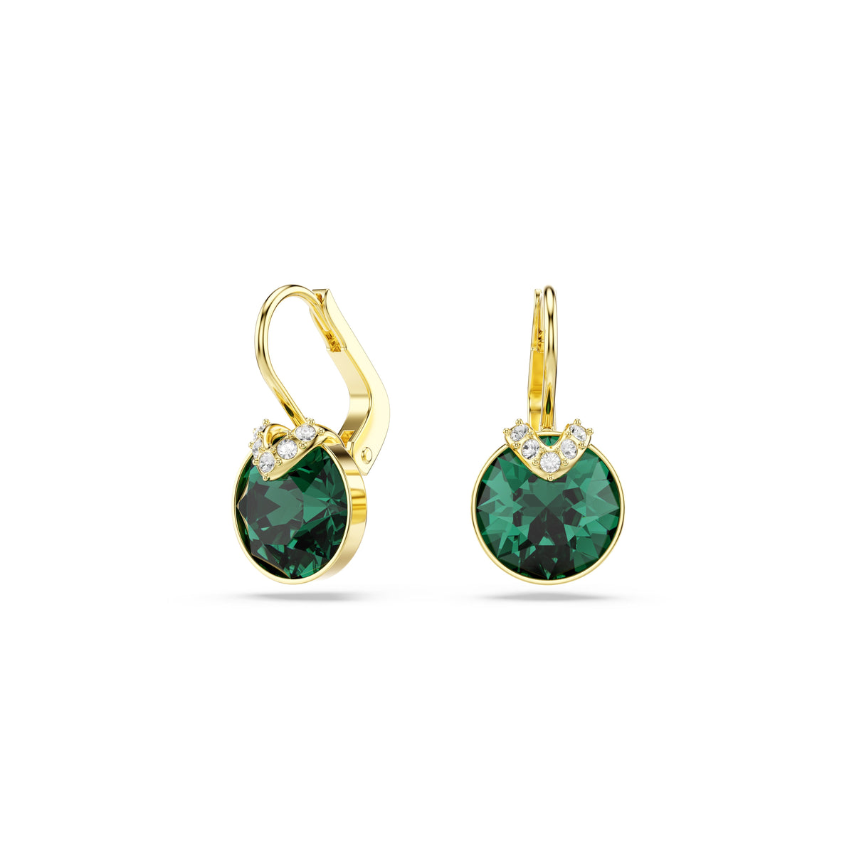 Swarovski Bella V Green Drop Earrings Gold Plated