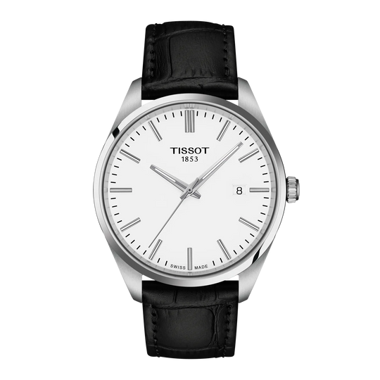 Tissot Mens PR100 40mm White Dial Strap Watch T1504101601100