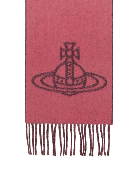 Vivienne Westwood Double Face Single Orb Scarf Coral 81030006