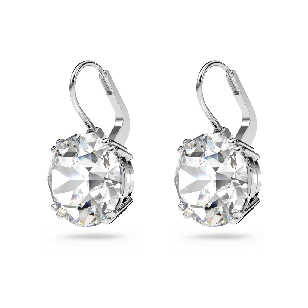 Swarovski Millenia Round Cut Crystal Drop Earrings Rhodium Plated — view 3