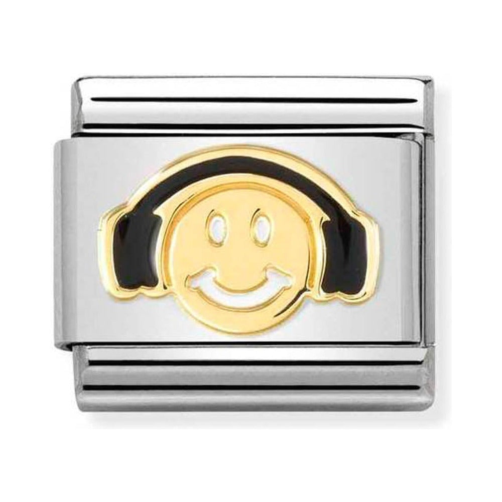 Nomination Composable Gold Smile With Headphones Charm *