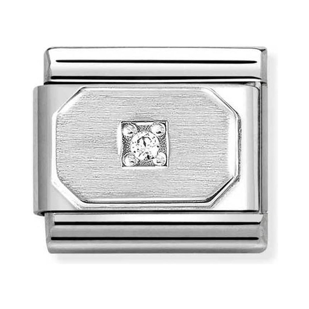 Nomination Composable Silver Blunted Rectangle Charm *