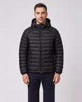 Men's Sandbanks Black Ragland Hooded Ripstop Micro Puffer Jacket