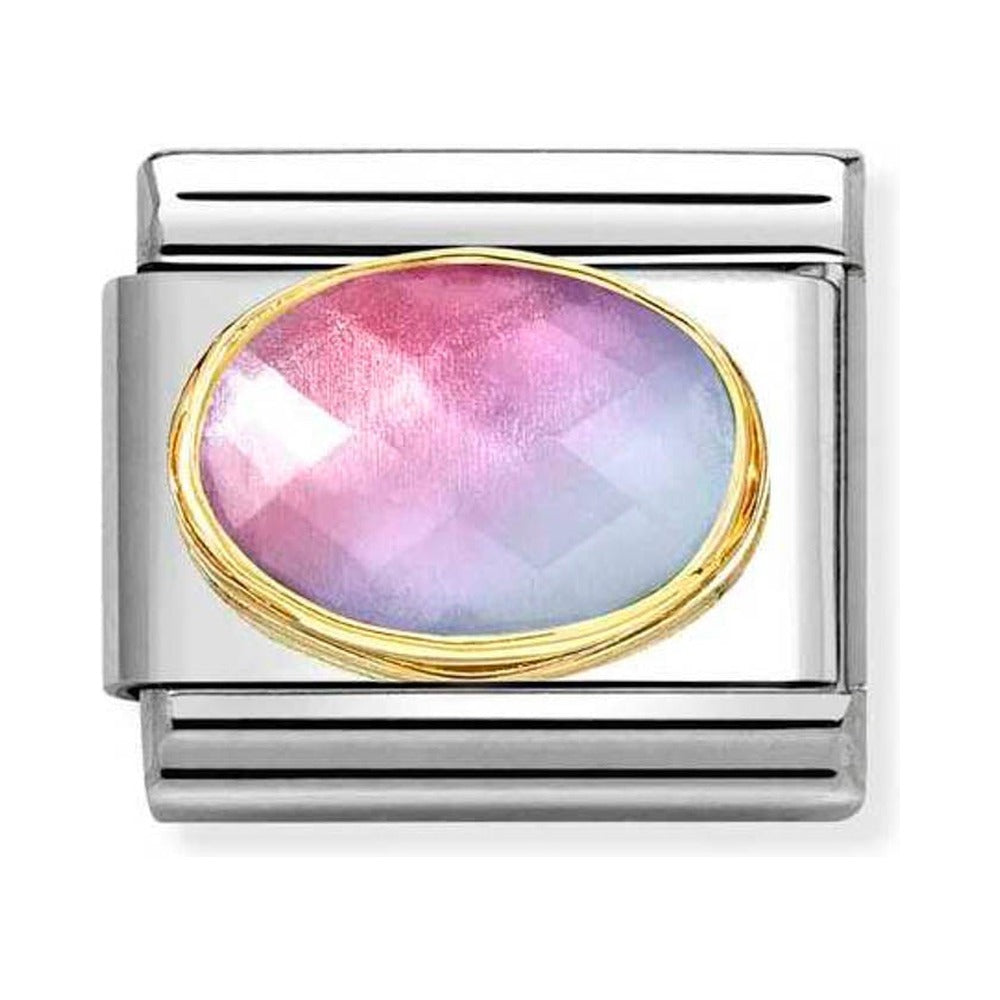 Nomination Composable Faceted Light Blue/ Rose Graduated Oval Charm *