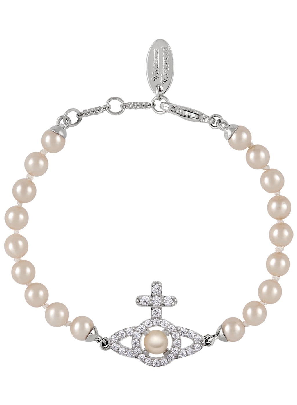 Vivienne Westwood Cream Rose Pearl Olympia Pearl Bracelet 6103007R-02P373