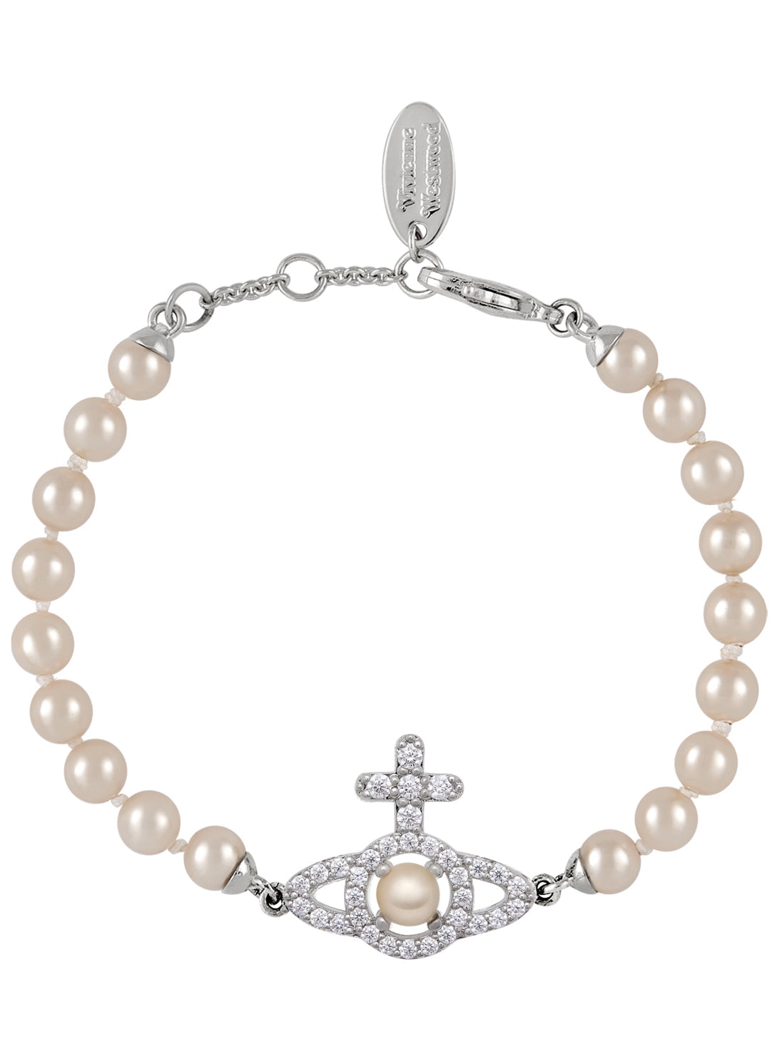 Vivienne Westwood Cream Rose Pearl Olympia Pearl Bracelet 6103007R-02P373