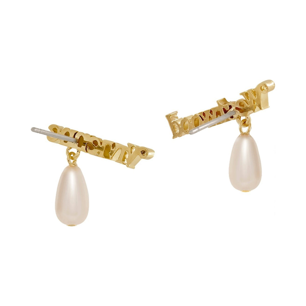Vivienne Westwood Gold Plated Amelia-Cream Pearl Earrings 6201037E-02R313- — view 2