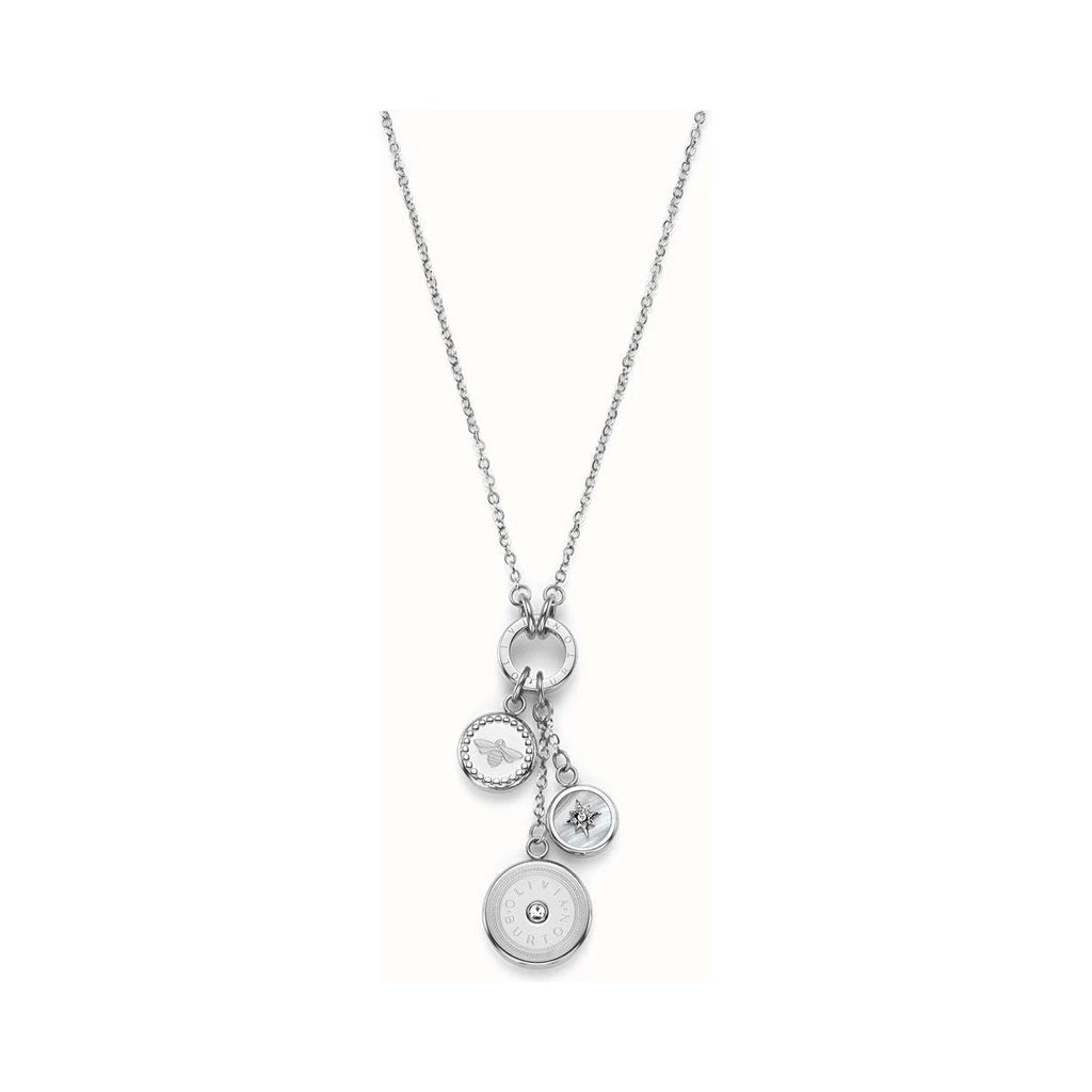 Olivia Burton Bee and North Star Charm Necklace Stainless Steel by Olivia Burton