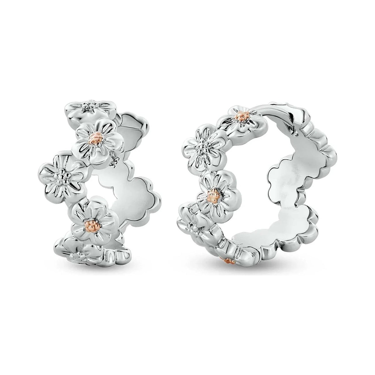 Clogau Natures Wonder Forget-Me-Knot Huggie Hoop Earrings Sterling Silver by Clogau