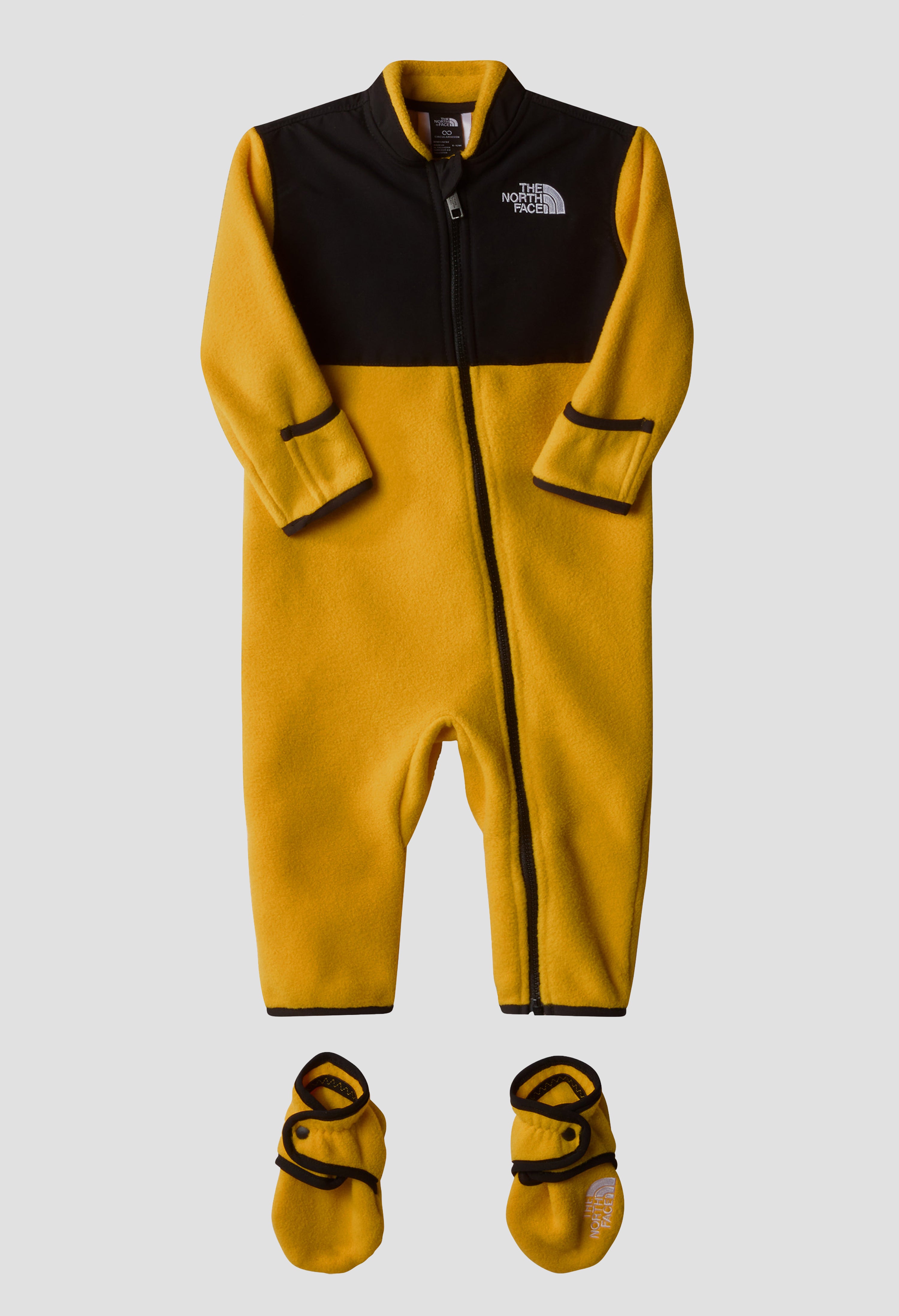 Baby The North Face Yellow Denali One Piece Set — view 3