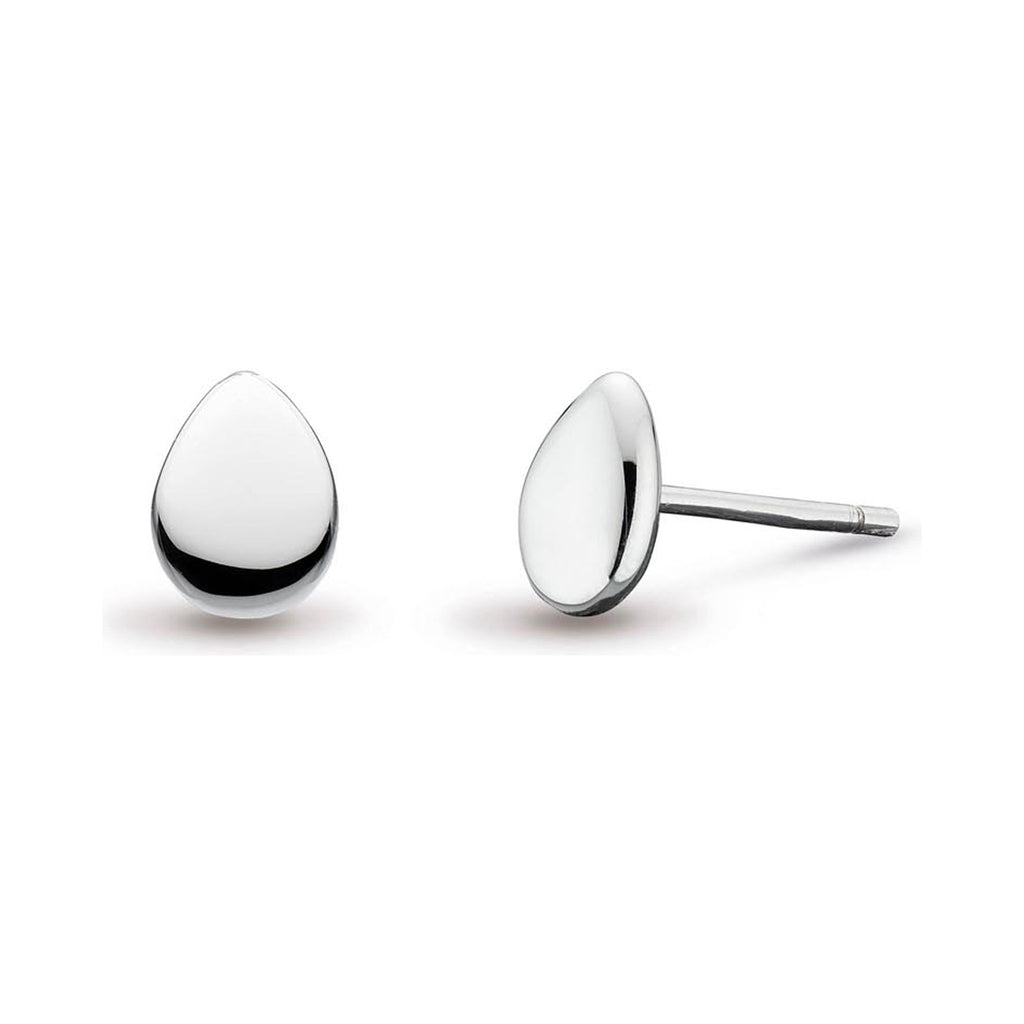 Pair of Coast Pebbles stud earrings by Kit Heath. Subtle design in polished silver for everyday wear. Fine jewelry detail.