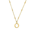 Gold-plated "O" initial necklace by ChloBo, showcasing the pendant and delicate chain design.