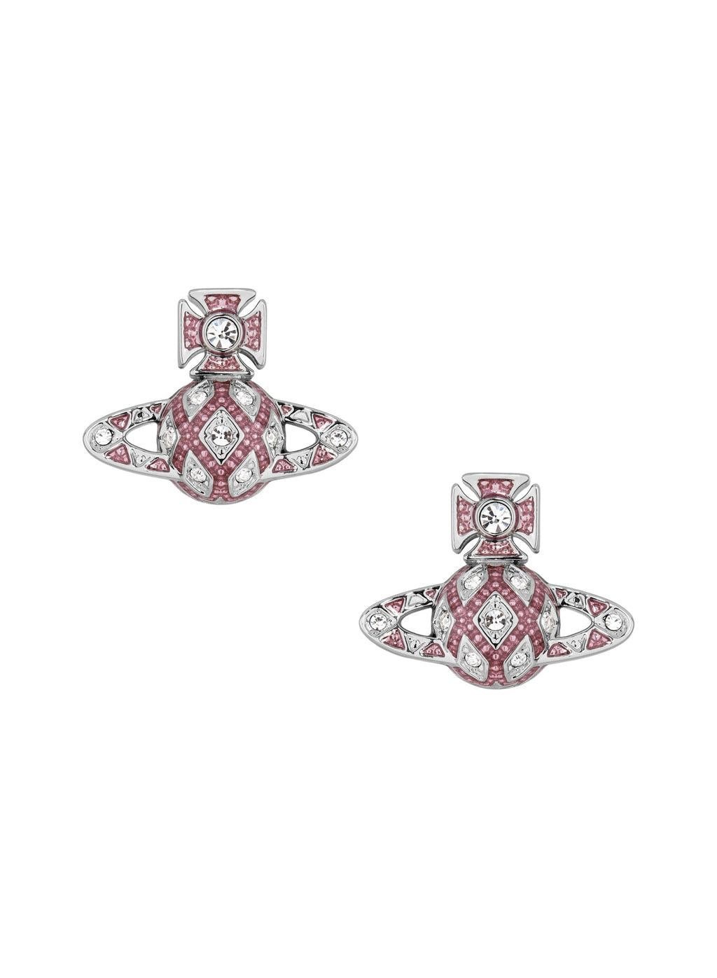 Vivienne Westwood Rachelle Dark Rose Bas Relief Earrings 6201038Q-02P788-