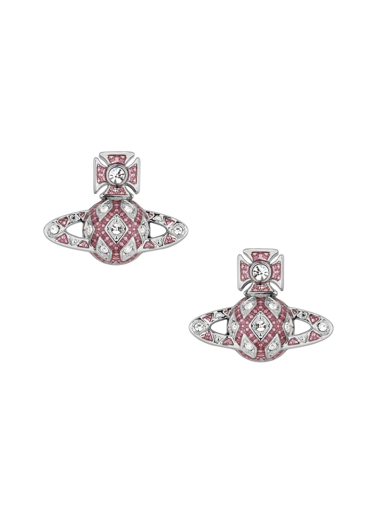 Vivienne Westwood Rachelle Dark Rose Bas Relief Earrings 6201038Q-02P788-