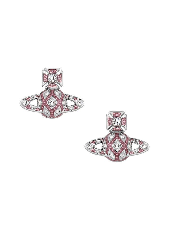 Vivienne Westwood Rachelle Dark Rose Bas Relief Earrings 6201038Q-02P788-