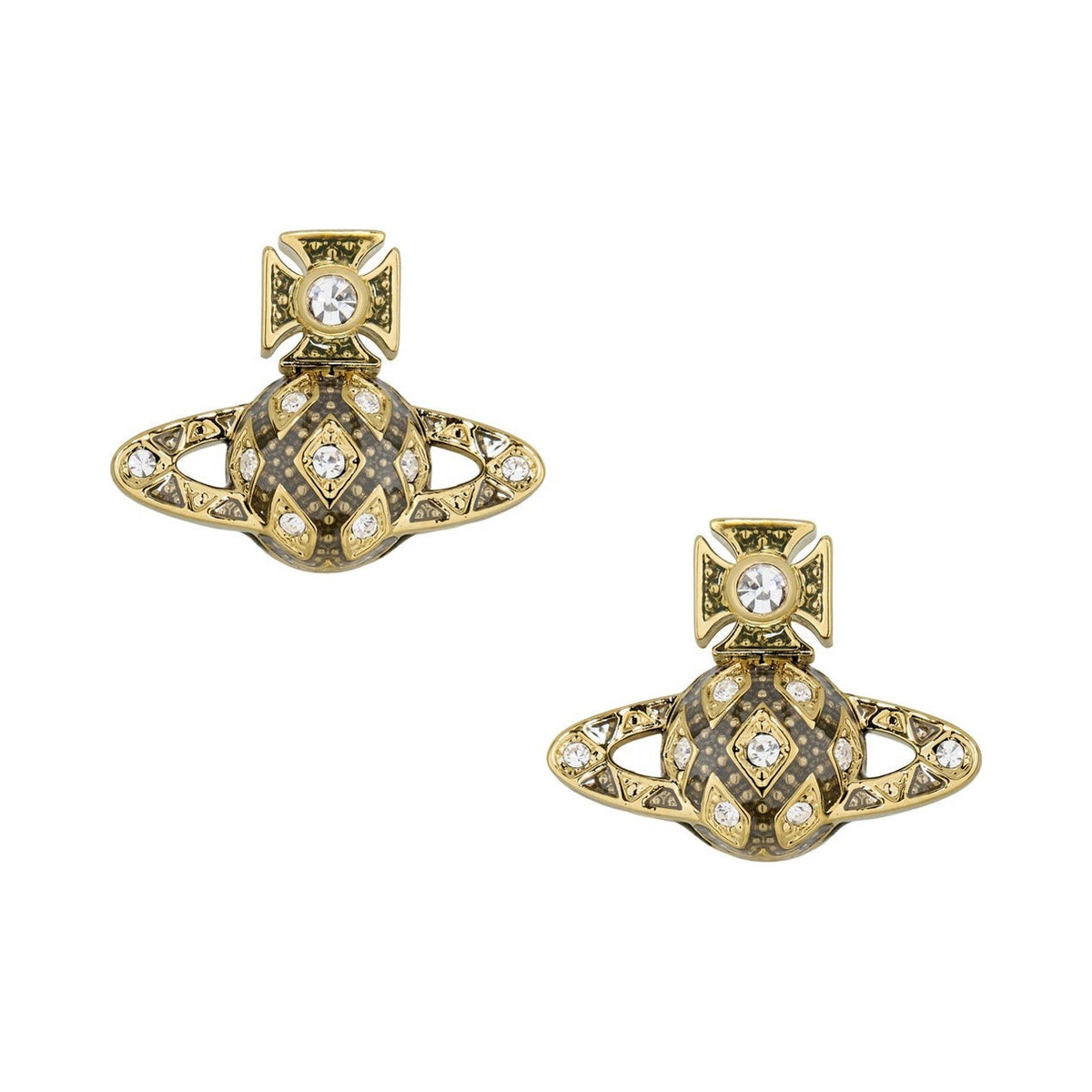 Vivienne Westwood Rachelle Black Bas Relief Earrings 6201038Q-02RA37-