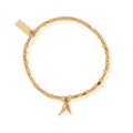 ChloBo Mini Cube Double Feather Bracelet in Silver Gold Plated GBCFB1096