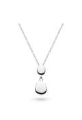 The Kit Heath Coast Pebble Double Droplet Necklace, a silver metal necklace from Kit Heath, available at OD’s Jewellers in St Helens.