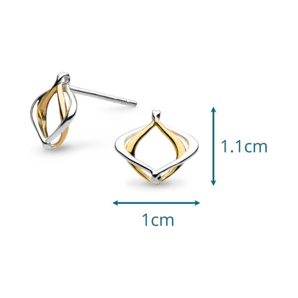 The Alicia Golden Petite Stud Earrings, a gold and silver two-tone stud earrings from Kit Heath, available at OD’s Jewellers in St Helens