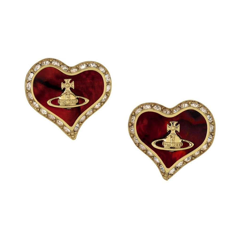 Vivienne Westwood Petra Earrings Copper Red Mop Honey Crystal 62010074-02RA24