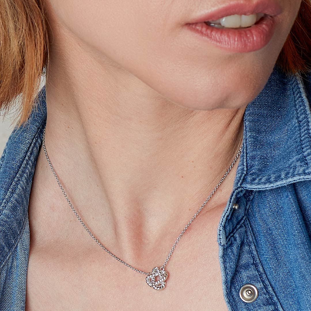 Kit Heath Marina Rope Knot Necklace in Silver by Kit Heath