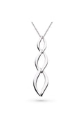 The Kit Heath Entwine Twine Trio Link Necklace, a silver metal necklace from Kit Heath, available at OD’s Jewellers in St Helens.