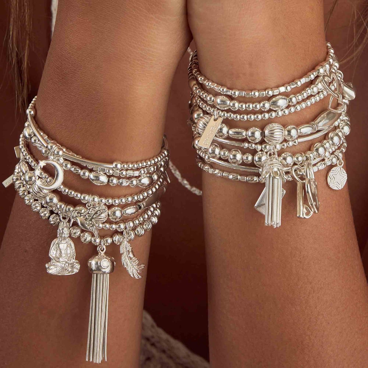 ChloBo Cute Charm Humming Bird Bracelet in Silver Gold Plated