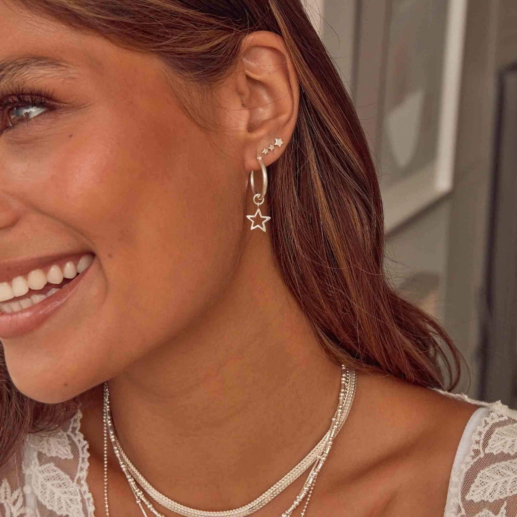 ChloBo Shooting Star Earrings in Silver Gold Plated