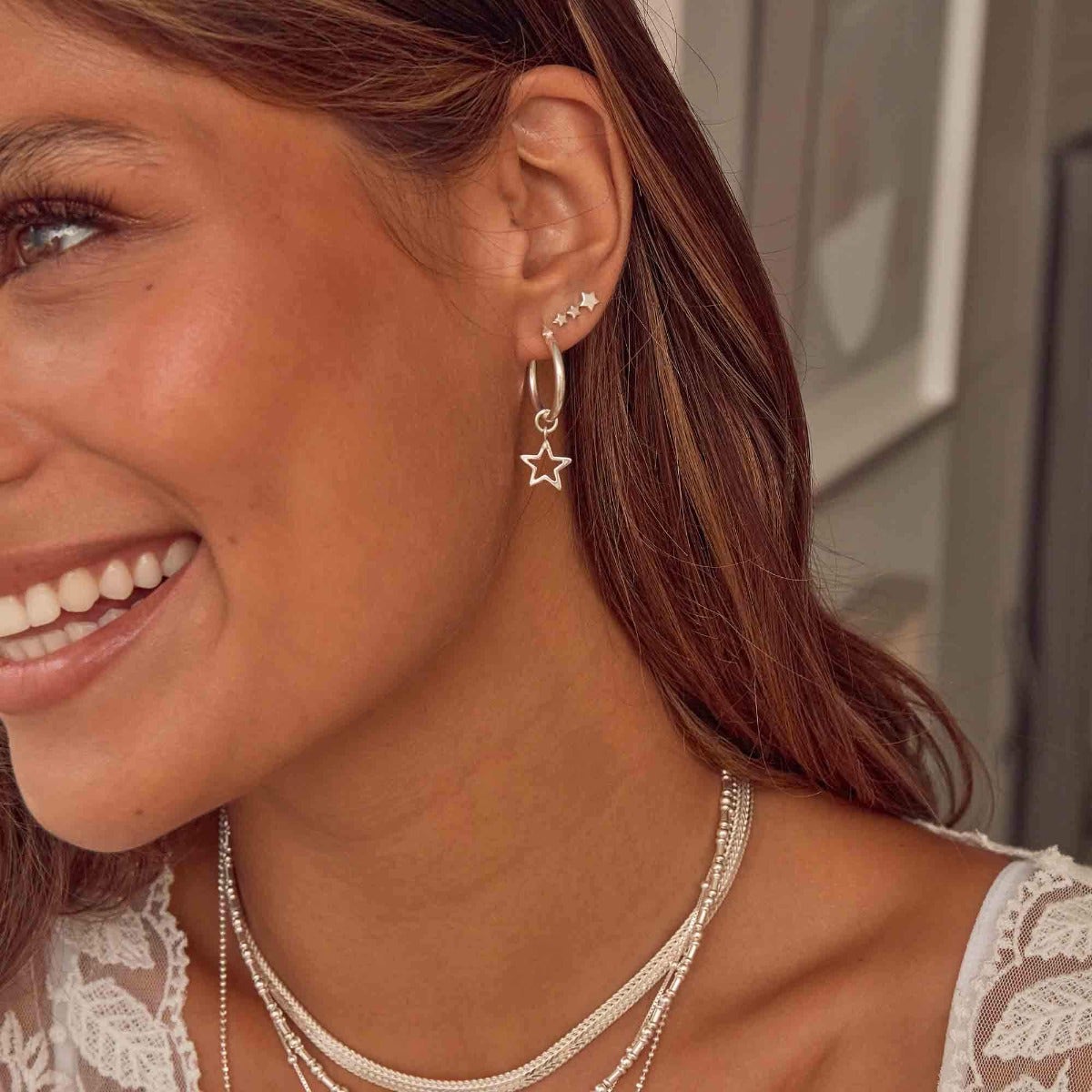 ChloBo Shooting Star Earrings in Silver Gold Plated