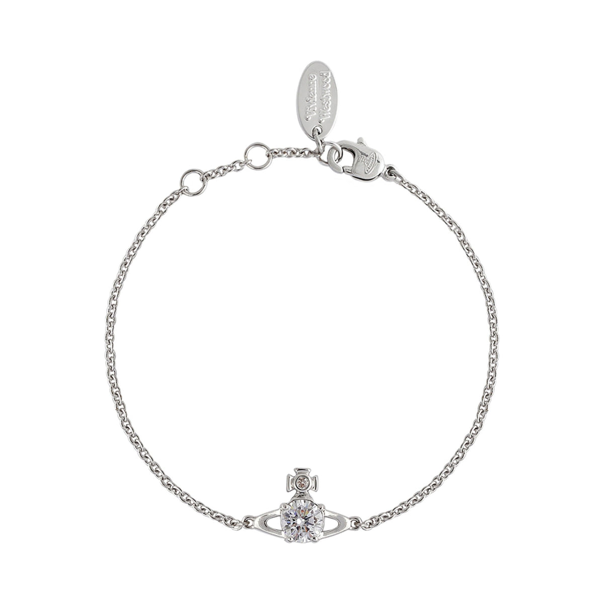 The Reina CZ Bracelet, a platinum-plated metal bracelet from Vivienne Westwood, available at OD’s Jewellers in St Helens.