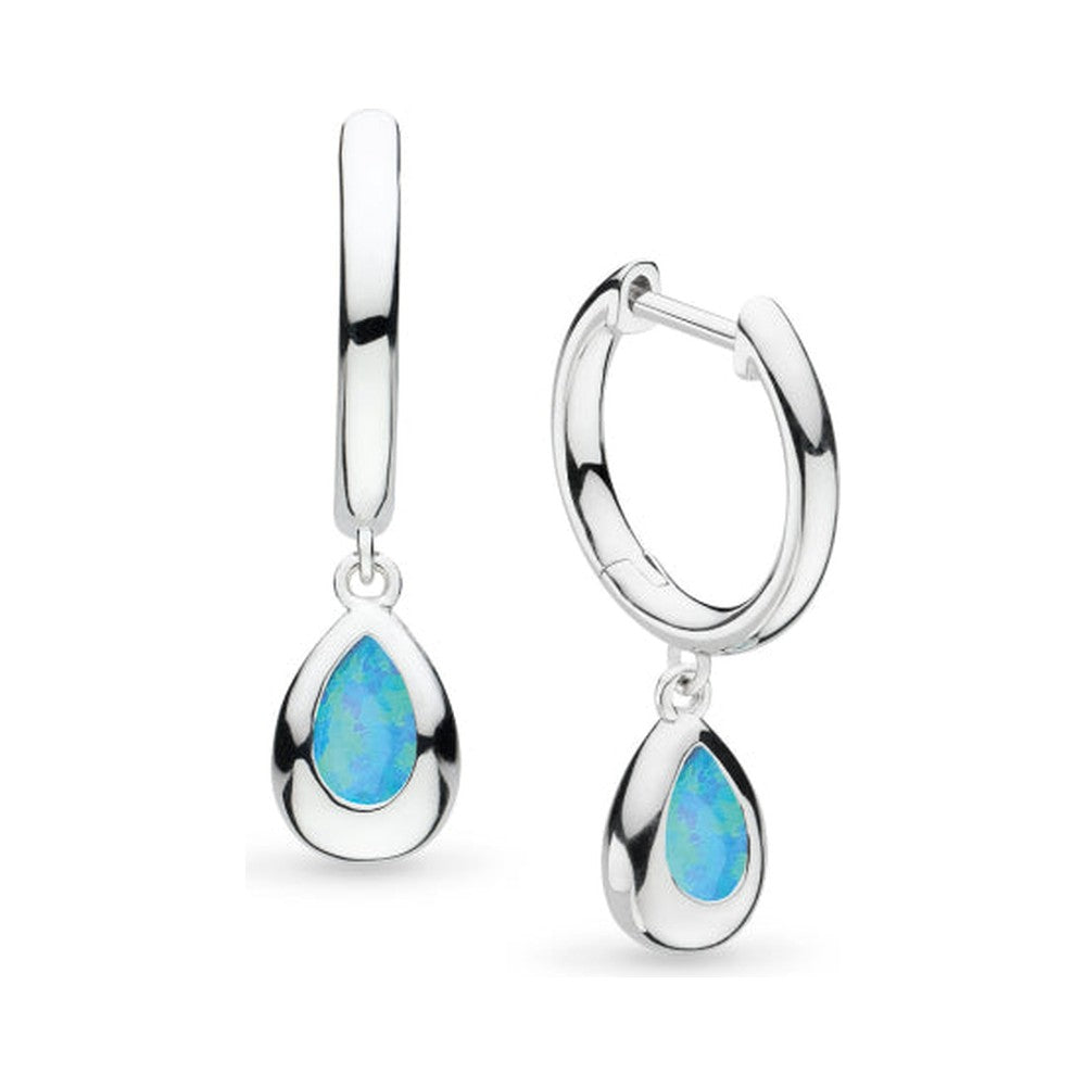 Kit Heath Coast Pebble Synthetic Blue Opal Hoop Drop Earrings